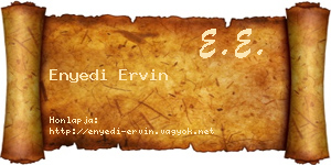 Enyedi Ervin névjegykártya
